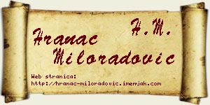 Hranac Miloradović vizit kartica